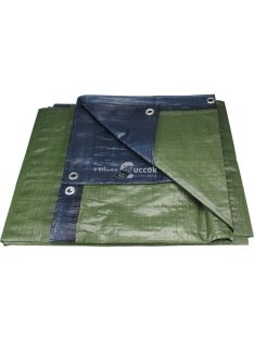   EXTOL PREMIUM takaróponyva, vízálló, de nem UV álló; 150g/nm, 10×15m névleges méret, valós méret: 9,8×14,8m, PE, lefűző lyukakka