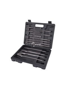   EXTOL CRAFT betonfúró és véső klt. SDS PLUS; 13db, 6,8,10/160mm, 8,10,12/210mm, 10,12,14/260mm, lapos 20,40/250mm, hegyes, horon