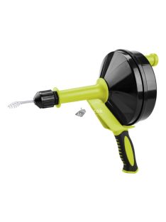   EXTOL CRAFT lefolyócső tisztító, dobos, 6m, 6mm átmérő, kézi tekerővel, (1,8mm drótból sodorva)