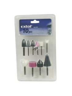   EXTOL CRAFT köszörűkő klt. fúrógéphez; 10db, 3 és 6mm tengely, bliszter
