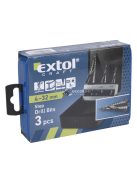 EXTOL CRAFT lépcsős fémfúró klt. 3db; (4-12mm/1mm lépcsők,4-20mm/2mm,4-32mm/2mm) befogás:10mm, max.4mm vastag anyagokhoz, spirál