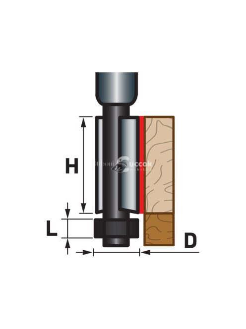 EXTOL PREMIUM felsőmaró fára, színelő (süllyesztő) maró, csapágyas, D12,7×H25, befogás: 8mm, keményfém lapkás