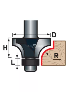   EXTOL PREMIUM felsőmaró fára, lekerekítő (homorúfejű rádiuszmaró), csapágyas, R9,5×D31,8×H16, befogás: 8mm, keményfém lapkás