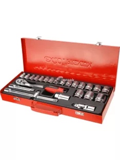   EXTOL PREMIUM dugókulcs klt., CV., racsnis 45fog ; 1/2' 24db, 10-32mm, fém doboz