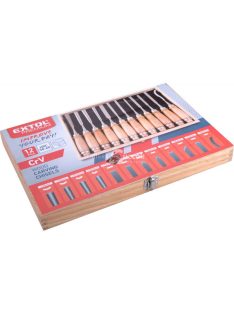   EXTOL PREMIUM fafaragó készlet ; 12db, fanyelű, dobozban, Cr.V., HRC 58-60