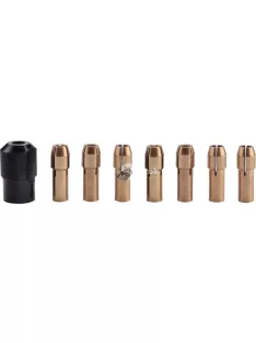   EXTOL CRAFT befogó tokmány klt., 8 db, befogás: 1-1,6-2-2,3-3-2×3,2 mm, M8×0,75 mm, a 404120, 404121, 8892201 mini köszörűgéphez