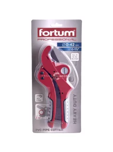   FORTUM műanyagcső vágóolló, max.: 42mm, (PVC, PPR, PP, PE, PEX, PB, PVDF csövekhez), ALU test, SK5 acél penge
