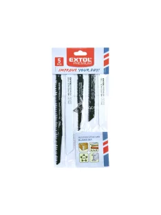   EXTOL PREMIUM szablyafűrészlap klt., 5db, Bosch befogás, HCS/Bimetál, fa, műanyag, fém anyagokhoz