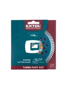   EXTOL INDUSTRIAL gyémántvágó, ipari korong,TURBO,gyors vágás; 115×22,2mm, száraz és vizes vágásra
