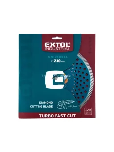   EXTOL INDUSTRIAL gyémántvágó, ipari korong,TURBO,gyors vágás; 230×22,2mm, száraz és vizes vágásra