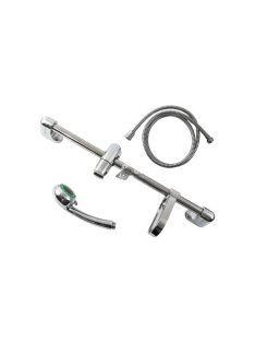   BALLETTO zuhany készlet, fényes; 3 funkciós fej, tömlő 150 cm, szappantartó, fali csúszka