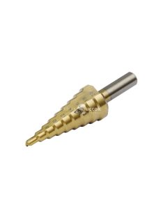   EXTOL CRAFT lépcsős fémfúró, 9 lépcsős; (4-12mm, 1mm lépcsők), befogás: 10mm, max. 4mm vastag anyagokhoz, TiN bevonat