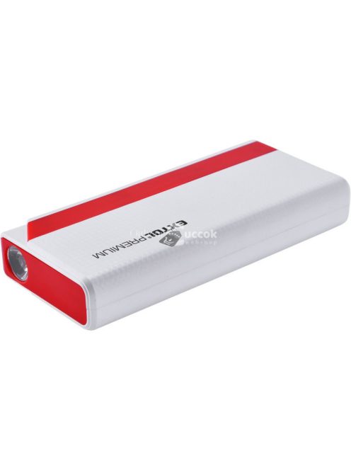 EXTOL PREMIUM autós indító, benzinmotorokhoz, beépített 9000 mAh Li-polimer akkuval + power bank 5V, bikázó, 400A