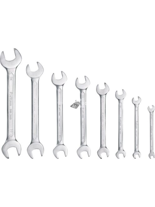 FORTUM villáskulcs klt. 8db 6-24mm, 61CrV5, mattkróm; 6×7, 8×9, 10×11, 12×13, 14×15, 16×17, 18×19, 22×24mm, vászon tok FORTUM