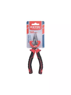   EXTOL PREMIUM hajlított csőrű rádiós fogó; 160mm, duál vörös/fekete, TPR nyél, akasztós szerszámtartó
