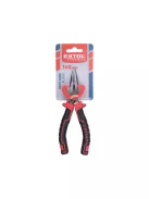 EXTOL PREMIUM hajlított csőrű rádiós fogó; 160mm, duál vörös/fekete, TPR nyél, akasztós szerszámtartó