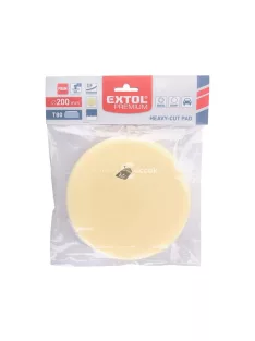   EXTOL PREMIUM polírkorong, erős polírozás, T80, 200×30mm; sárga, tépőzáras