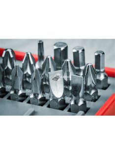   EXTOL PREMIUM behajtó klt. 33 db Cr.V., lapos:3-6mm, PH1-3, PZ1-3, HEX 1,5-6mm, TTa 10-40, övre akasztható műanyag tartóban