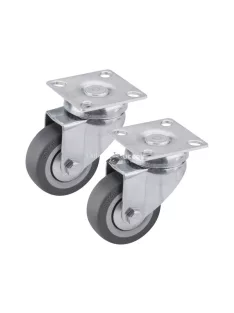   EXTOL PREMIUM készülékgörgő 2 db, önbeálló, szürke gumi, 50mm, golyóscsapággyal, max. teherbírás: 27 kg/db