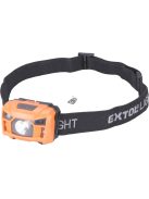 EXTOL LIGHT LED fejlámpa, 3 W, CREE XPL, 100 Lumen; IR szenzor, tölthető akkuval, 3 funkció, fehér+piros fény