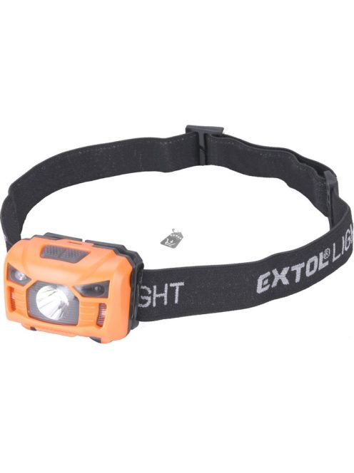 EXTOL LIGHT LED fejlámpa, 3 W, CREE XPL, 100 Lumen; IR szenzor, tölthető akkuval, 3 funkció, fehér+piros fény