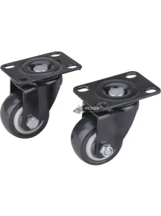   EXTOL PREMIUM készülékgörgő 2 db, önbeálló, fekete PVC, golyóscsapággyal, 40mm, max, teherbírás: 30 kg/db