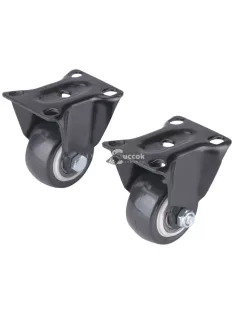   EXTOL PREMIUM készülékgörgő 2 db, fix, fekete PVC, 40mm, max, teherbírás: 30 kg/db