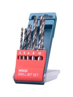   EXTOL PREMIUM fafúró klt. 5 db, rövid, 4-5-6--8-10mm, Cr.V., normál befogás; műanyag dobozban