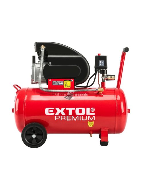 EXTOL PRMIUM olajos légkompresszor, 1800W, 50l tartály, 8 bar; 235 l/min