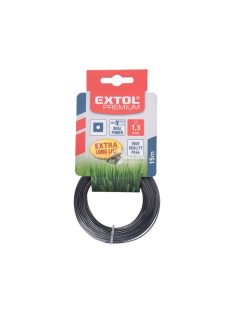   EXTOL PREMIUM damil szegélynyíró géphez 1,6 mm, négyszög keresztmetszetű, fekete közép/dual power, 15m