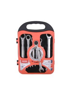   EXTOL PREMIUM racsnis csillag-villás kulcs klt. 7db; 8-19mm CrV. 72 foggal, 1 irányú forgás