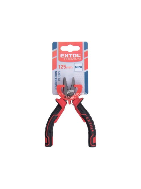 EXTOL PREMIUM kombinált fogó, mini; 125 mm, kétszínű műanyag nyél, rugós