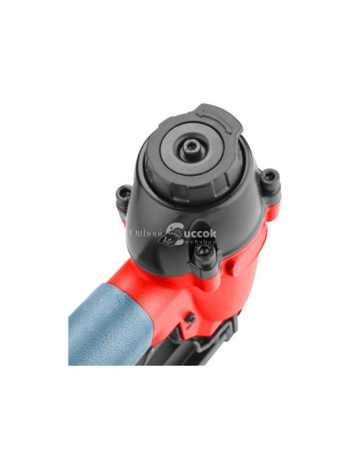 EXTOL PRMIUM pneumatikus szögbelövő gép, szalagtáras szegekhez, üzemi nyomás: 4-7 Bar, csatlakozó: 1/4', 80 lövés/perc, 85l/perc