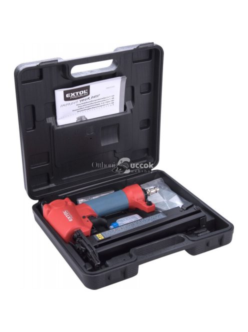 EXTOL PRMIUM pneumatikus szögbelövő gép, szalagtáras szegekhez, üzemi nyomás: 4-7 Bar, csatlakozó: 1/4', 80 lövés/perc, 85l/perc