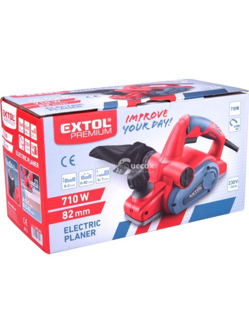 EXTOL PRMIUM gyalugép 710W, 16.500 1/perc, kés: 82mm, mélység: 0-2,0 mm, falcolás: 0 -7,0 mm