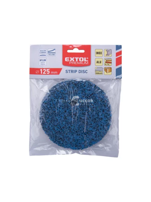 EXTOL PREMIUM csiszolókorong tépőzáras ('négertárcsa') 125mm, 22 mm vastagság, nylon és szilícium-karbid