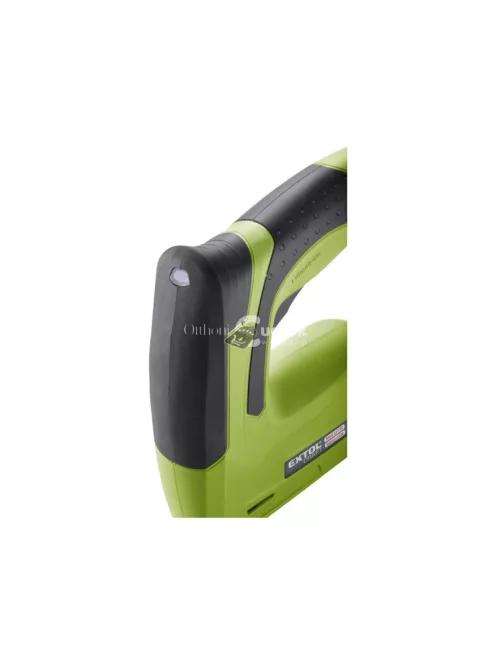 EXTOL CRAFT akkus tűzőgép, Li-ion; 4V, 1300 mAh, kapcsok: 6-14mm (11,3×0,7mm), szegek:6-14mm (1,2×1,0-2,0), max. 30 lövés/perc