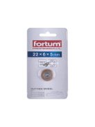 FORTUM vágókerék a 4770816, 4770817, 4770818, 4770819 csempevágókhoz, titánium-volfrám-karbid, 22×6×5mm, csapágyas