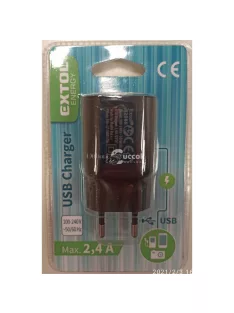  EXTOL ENERGY hálózati USB töltő adapter, 2,4A / 12W, kábel nélkül