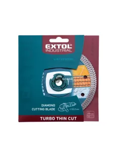   EXTOL INDUSTRIAL gyémántvágó, ipari korong, TURBO, gyors és vékony vágás: 2,0 mm vastagság; 230×22,2mm, száraz és vizes vágásra