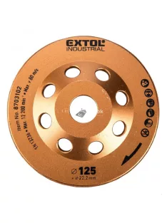   EXTOL INDUSTRIAL gyémántcsiszoló korong; 125mm×22,2mm, Turbo/lamellás jellegű