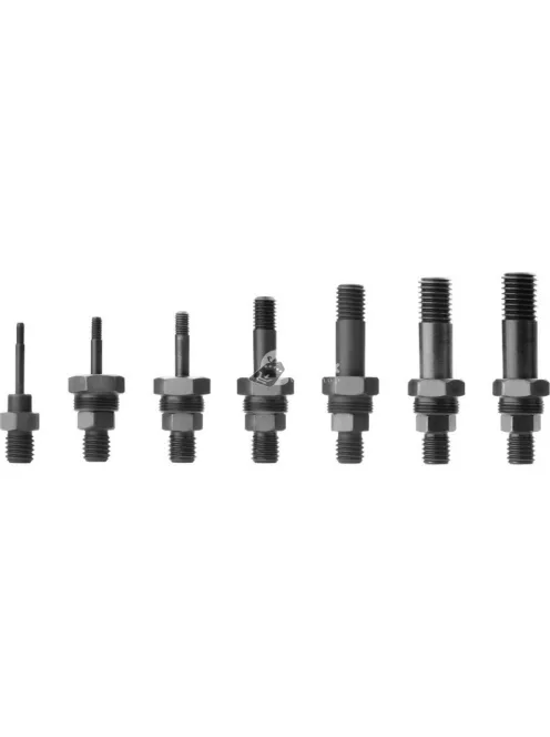 FORTUM adapter klt. fúrógéphez, POP-NUT szegecsanyákhoz, 6 db, M3-M4-M5-M6-M8-M10-M12; 8 mm (5/16') hatszög befogás, FORTUM
