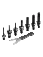 FORTUM adapter klt. fúrógéphez, POP-NUT szegecsanyákhoz, 6 db, M3-M4-M5-M6-M8-M10-M12; 8 mm (5/16') hatszög befogás, FORTUM