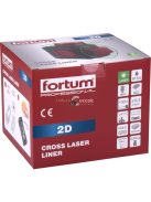 FORTUM automatikus lézeres vízszintező, ZÖLD, 2D (2×360°) pontosság: 0,3mm/1m, 1/4 és 5/8 menet