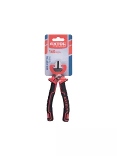   EXTOL PREMIUM oldalcsípő fogó, 160mm, duál vörös/fekete, TPR nyél, akasztós szerszámtartó