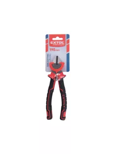   EXTOL PREMIUM oldalcsípő fogó, 190mm, duál vörös/fekete, TPR nyél, akasztós szerszámtartó