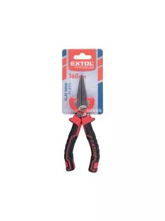   EXTOL PREMIUM lapos fogó; 160mm, duál vörös/fekete, TPR nyél, akasztós szerszámtartó