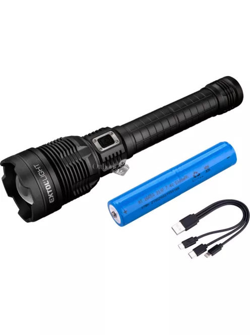 EXTOL LIGHT LED lámpa, 60 W COB LED; 8000 Lm, ALU ház, zoom, USB újratölthető Li-ion akkus, 5000 mAh, Power Bank funkció