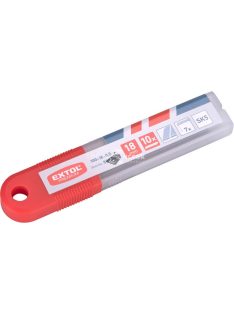   EXTOL PREMIUM pótpenge tapétavágó késhez, 10 db, 18×100×0,5 mm, törhető, SK5 acél, HRC >64, fogazott vágóél