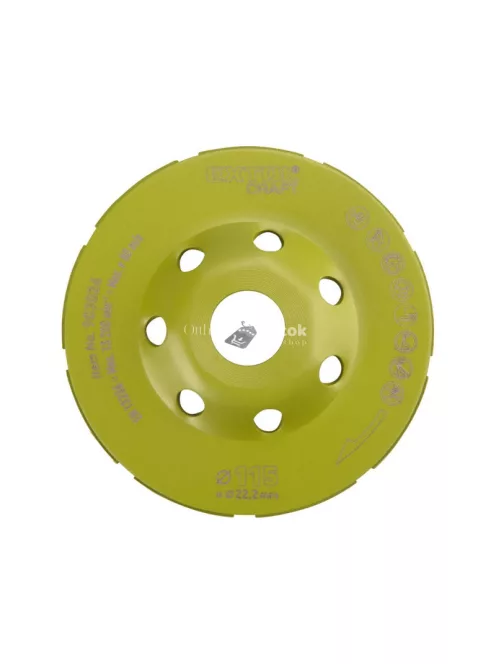 EXTOL CRAFT gyémántcsiszoló korong; 115mm×22,2mm, kétsoros
